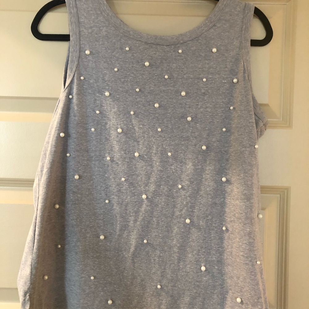 Tank top with pearls